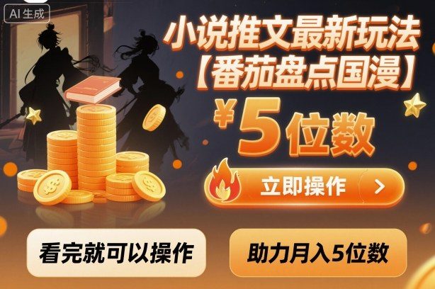 小说推文最新玩法,助力月入5位数【番茄盘点国漫】玩法,看完就可以操作
