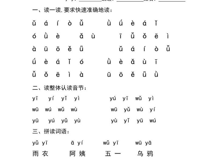 幼小衔接拼音天天练