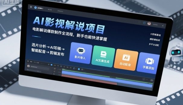 AI影视解说项目,电影解说爆款制作全流程,新手也能快速掌握