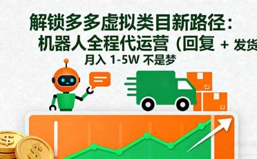 解锁多多虚拟类目新路径:机器人全程代运营(回复 + 发货