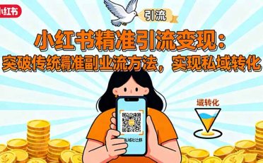 小红书精准引流变现:突破传统副业思维,掌握精准引流方法,实现私域转化