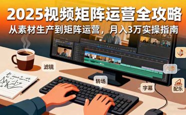 2025短视频矩阵运营全攻略:从素材生产到矩阵运营,月入3万实操指南