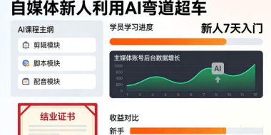 人人都能学会的短视频全能精品课，自媒体新人利用AI弯道超车
