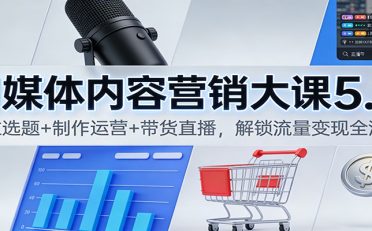 自媒体内容营销大课5.0:定位选题+制作运营+带货直播,解锁流量变现全流程