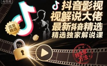 抖音影视解说大佬最新抖音进精选和独家方法,精选独家解说课(更新12月)