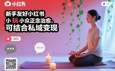 新手友好小红书小众正念治愈,玩法简单,可结合私域变现