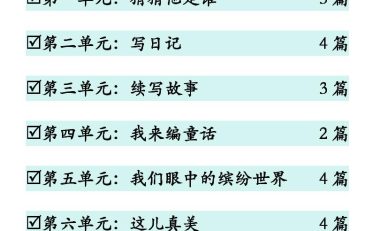新三上语文1-8单元同步作文范文(27页)