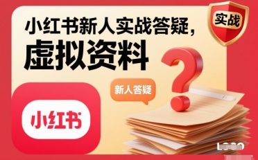 小红书新人实战答疑，小红书虚拟资料项目实战答疑