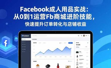 Facebook成人用品实战:从0到1运营Fb商城进阶技能,快速提升订单转化与店铺收益