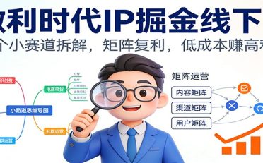 微利时代IP掘金线下课：30个小赛道拆解，矩阵复利，低成本赚高利润