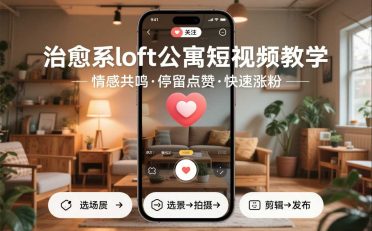 治愈系loft公寓短视频制作教学，情感共鸣引停留点赞关注，快速起号涨粉