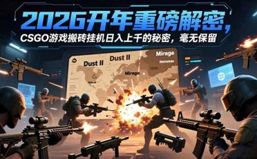 2026开年重磅解密，CSGO游戏搬砖挂机日入上千的秘密，毫无保留