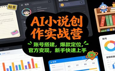 AI小说创作实战营：账号搭建，爆款定位，官方变现，新手快速上手