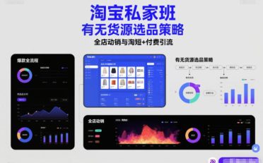 淘宝私家班，有无货源选品策略，高成功率爆款全流程打法，全店动销与淘短+付费引流(更新)