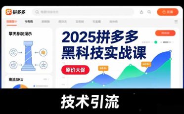 2025拼多多黑科技实战课，擎天柱玩法、爆流SKU、原价大促，技术引流，单店日销轻松破千单