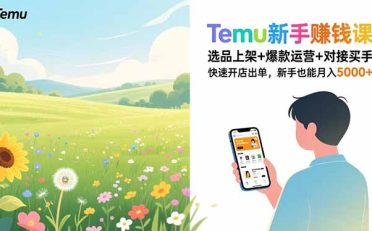 Temu新手赚钱课，选品上架+爆款运营+对接买手，快速开店出单，新手也能月入5000+