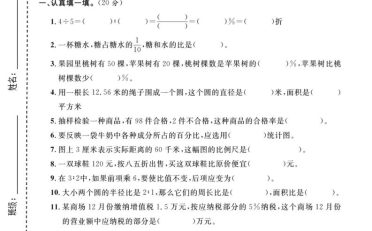 六年级上数学期末拔尖测试卷5《冀教版》