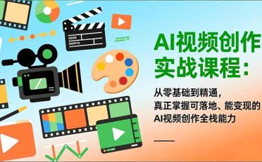 AI视频创作实战课程：从零基础到精通，真正掌握可落地、能变现的AI视频创作全栈能力