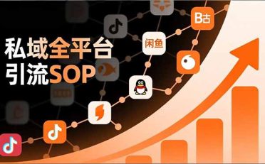 私域全平台引流SOP，抖音/快手/小红书/微信/QQ/B站/闲鱼等，技术合集，高效转化公域流量