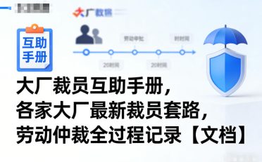 大厂裁员互助手册，各家大厂最新裁员套路，劳动仲裁全过程记录【文档】