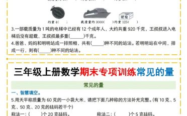 25秋三上数学期末专项提升训练（含答案58页）