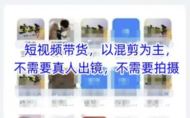 宝子哥头部团队短视频带货，以混剪为主，不需要真人出镜，不需要拍摄【更新12月】