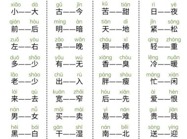 幼小衔接必备反义词大全从字到成语，轻松攻克词汇难关（11页）