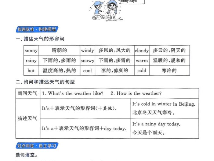 四年级上英语第六单元语法专项提优《译林版》
