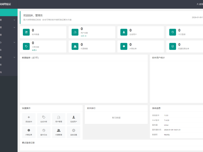 鼠大侠网络验证系统源码 一机一码授权验证 全开源