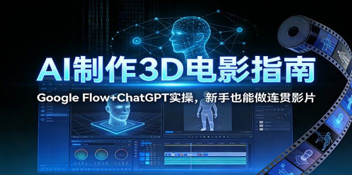 AI制作3D电影指南：Google Flow+ChatGPT实操，新手也能做连贯影片