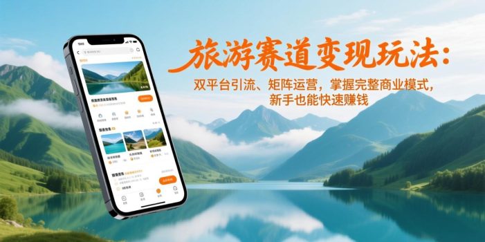 旅游赛道变现玩法：双平台引流、矩阵运营，掌握完整商业模式，新手也能快速赚钱