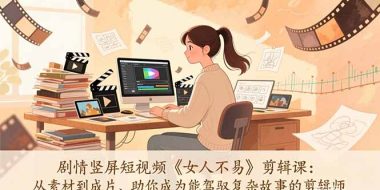 剧情竖屏短视频《女人不易》剪辑课：从素材到成片、助你成为能驾驭复杂故事的剪辑师
