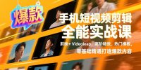 手机短视频剪辑全能实战课，剪映+Videoleap、高阶特效、热门模板，零基础精通打造爆款内容