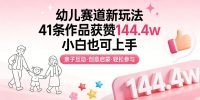 幼儿赛道新玩法，41条作品获赞144.4w，小白也可上手