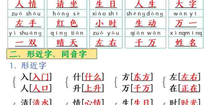 一年级下语文全册必背知识点汇总【共26页】