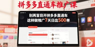 拼多多直通车推广课，别再盲目开拼多多直通车，这样做推广7天日出500单