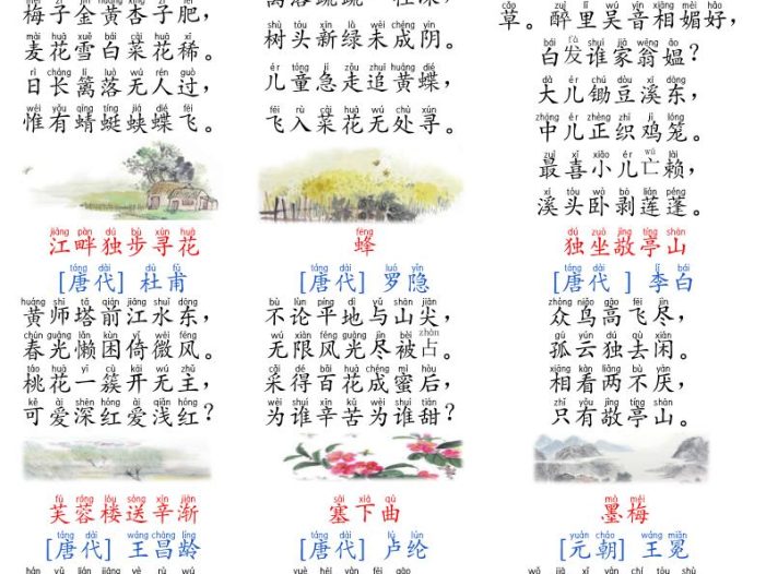 四下语文寒假预习全册必背知识汇总27页