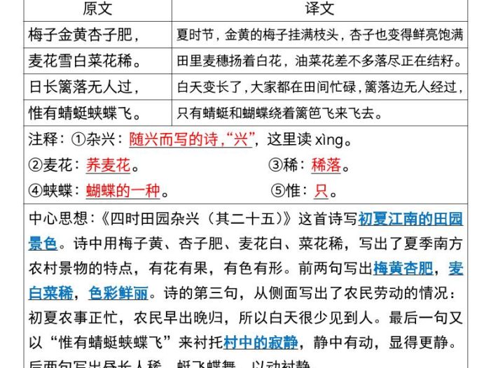 四下语文寒假预习背诵计划表18天16页