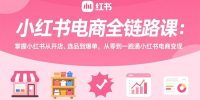 小红书电商全链路课:掌握小红书从开店、选品到爆单,从零到一跑通小红书电商变现