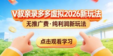 0 成本起步!拼多多虚拟电商新玩法,V 叔带你日入三张