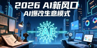 2026年AI创富新风口,用人工智能爆改你的生意模式,从短视频到直播全面降本增效抢占先机