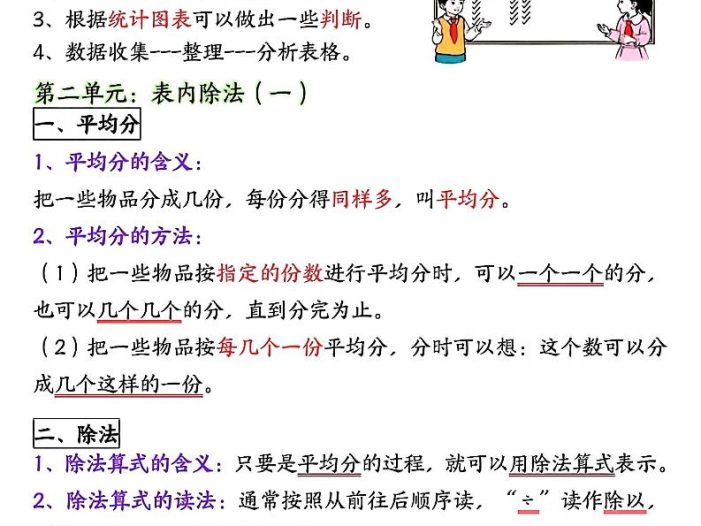 二年级下数学全册重点知识归纳《人教版》