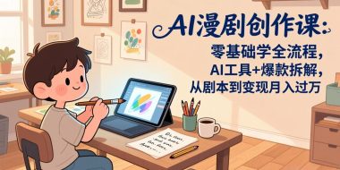 AI漫剧创作课：零基础学全流程，AI工具+爆款拆解，从剧本到变现月入过万