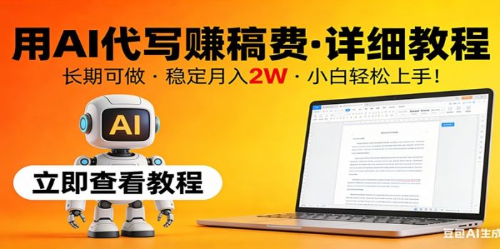 用AI代写赚稿费，详细教程，长期可做，稳定月入2W，小白轻松上手！