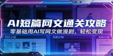 AI短篇网文通关攻略：零基础用AI写网文做漫剧，轻松变现