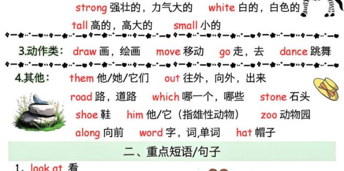 三年级下英语知识清单《外研版（三起）》