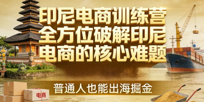 印尼电商训练营，全方位破解印尼电商的核心难题，普通人也能出海掘金