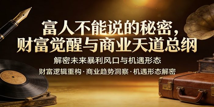 富人不能说的秘密，财富觉醒与商业天道总纲，解密未来暴利风口与机遇形态