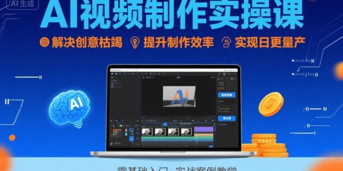 Ai视频制作实操课，解决创意枯竭、效率低下痛点，实现日更量产可持续变现(更新26年3月)
