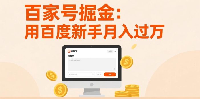 百家号掘金：用百度新手月入过万，日入300，无需引流，全新手机搬砖项目